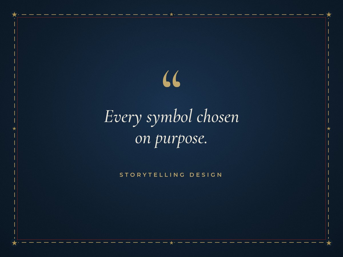 Every symbol chosen on purpose: storytelling design